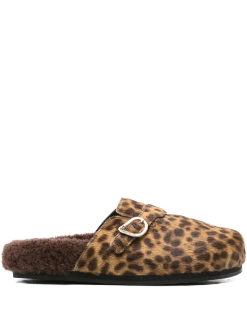 Ancient Greek Sandals Vasilitsa leopard-print mules Brown VASILITSAPONYLYNX
