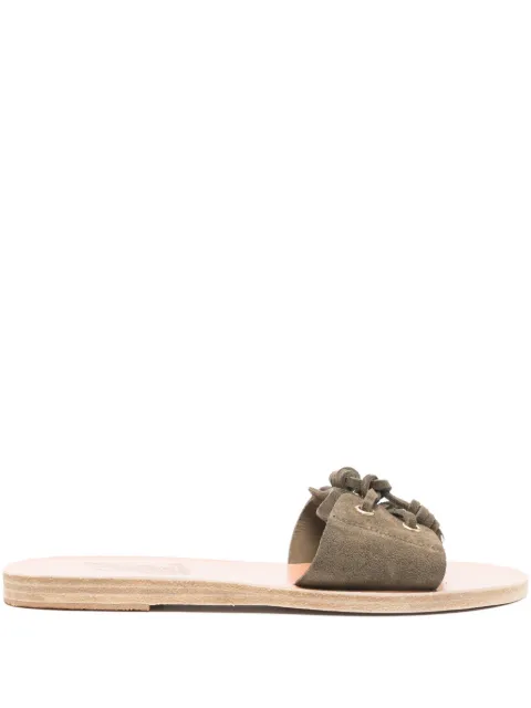Ancient Greek Sandals Verina knotted-detail sandals Green VERINACROSTAMILITARY