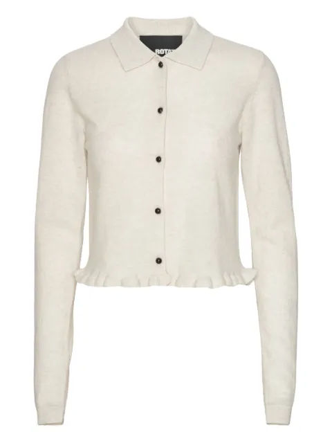 ROTATE BIRGER CHRISTENSEN ruffled-hem cardigan Grey 1154641472