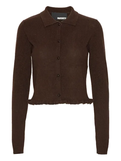 ROTATE BIRGER CHRISTENSEN ruffled-hem cardigan Brown 1154642910