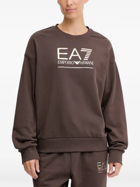 Ea7 Emporio Armani logo-detail crew-neck sweatshirt Brown 7W000416AF12473