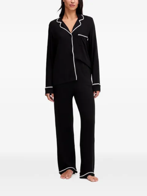 DKNY long-sleeve piped pajamas set Black YI90092