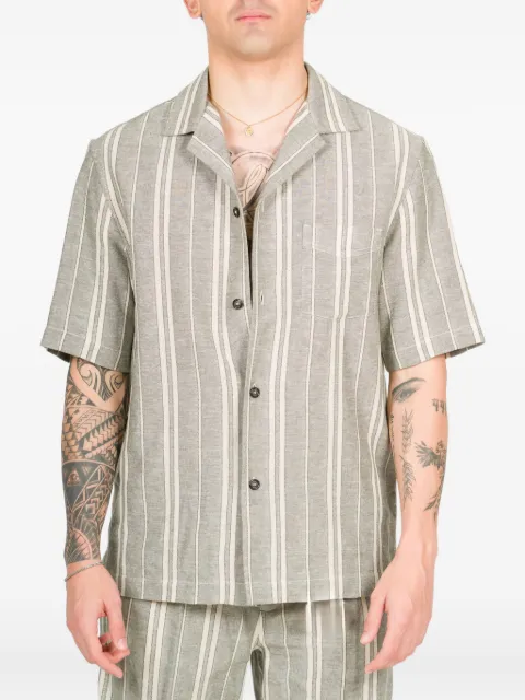 Paolo Pecora striped-pattern short-sleeve shirt Green G0821517
