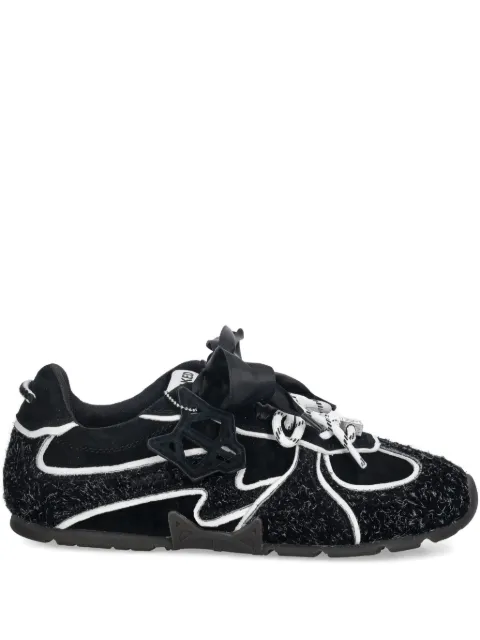 NAKED WOLFE Adored ribbon-detail sneakers Black ADORED