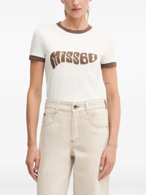 Miss Sixty appliquéd ringer T-shirt White 6S3SJ51500