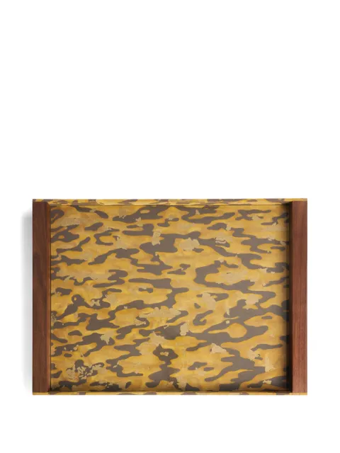 L'Objet Fortuny Camo Isole butler tray (70cm x 50cm) Brown LPF111