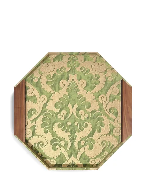 L'Objet Fortuny octagon tray (47cm) Green LPF115