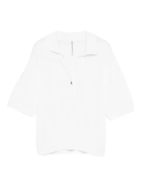 Liviana Conti Sally button polo shirt White F5WB05