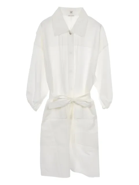 Hermès Pre-Owned tie-waist shirt dress White 1009043