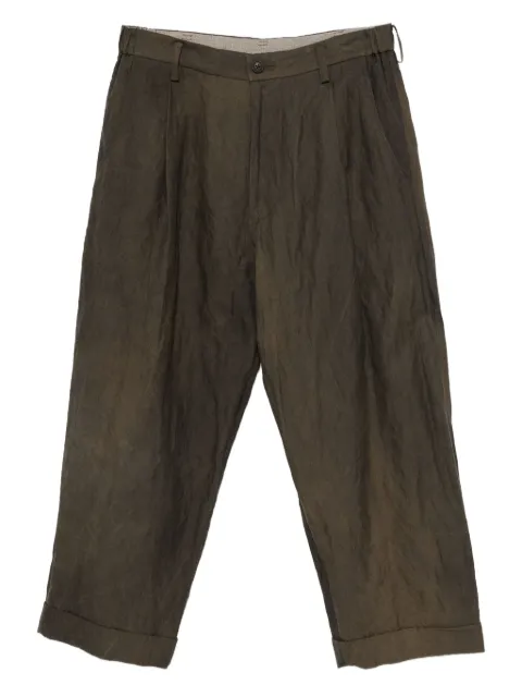 Ziggy Chen pleated dyed trousers Brown 0M2530504