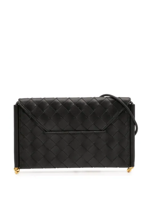 Bottega Veneta Pre-Owned 2021-2025 Calfskin Intrecciato Solstice Phone Pouch crossbody bag Black UOJT5M0E00ABP64L