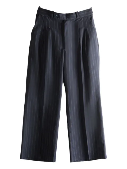 Late for Work pinstriped pleated trousers Blue LFW25CTC01