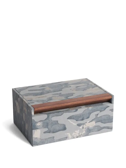L'Objet Fortuny Camo Isole box (26cm x 18cm) Blue LPF118