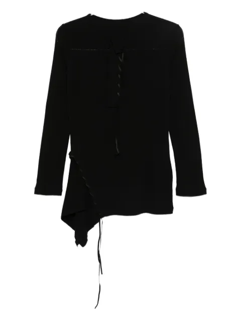 Yohji Yamamoto asymmetric knitted top Black FLT460761
