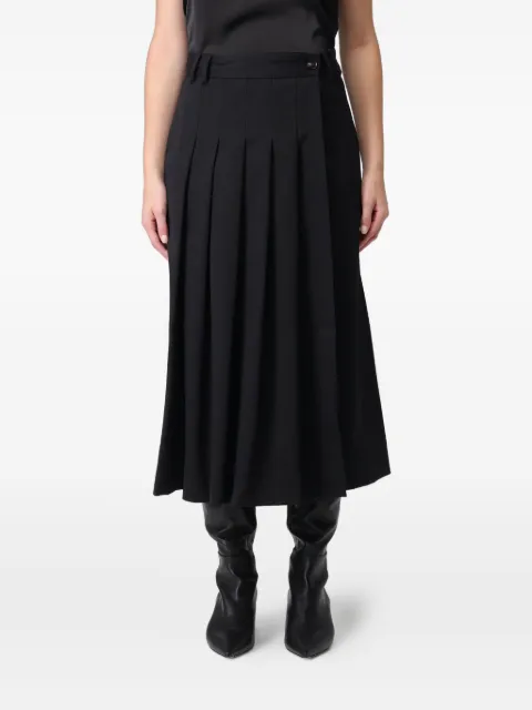 Liviana Conti pleated belt long skirt Black L5WN76