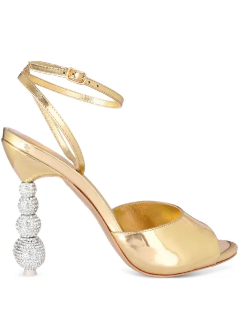 Sophia Webster 100mm Natalia crystal-heeled sandals Gold SAW25011