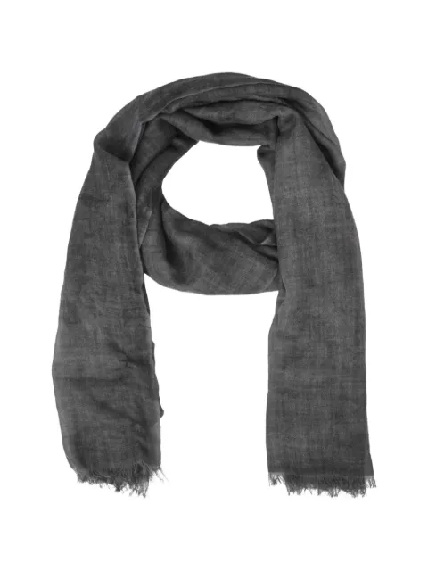120% Lino fringed wool scarf Grey 32ELIWM006000F582