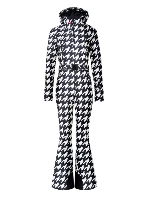 Perfect Moment houndstooth hooded ski suit Black W30012991740