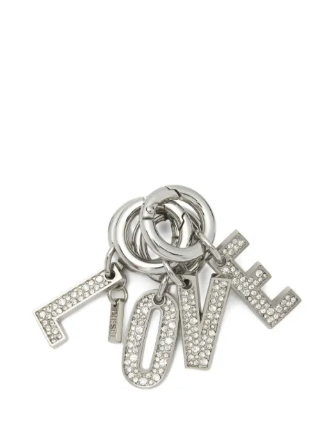 Diesel rhinestone charm-love keyring Silver X10813P9132