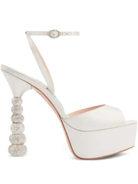 Sophia Webster 140mm Natalia crystal-heel sandals White SBR25001