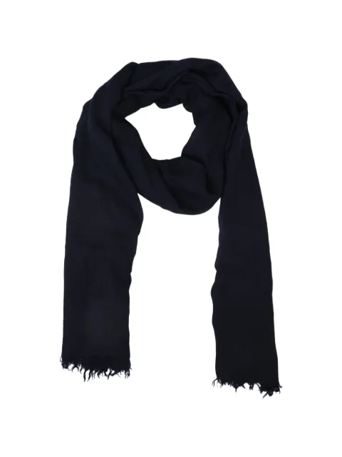 120% Lino fringed scarf Blue 32ELIWM006000F582