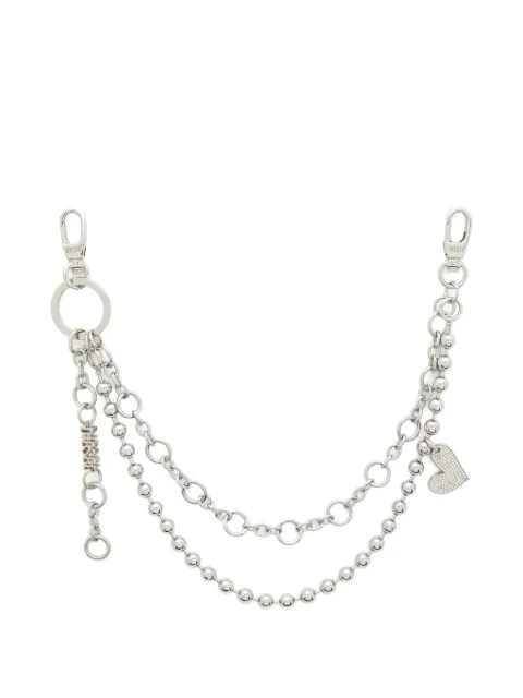 Diesel heart charm chain keyring Silver X10799P9132