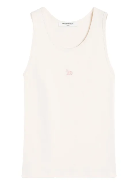 Maison Kitsuné Baby Fox-embroidered ribbed tank top Pink MW00121KA0033