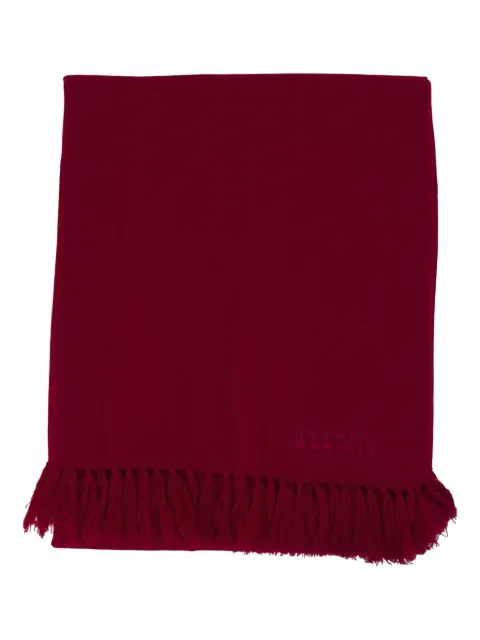 ISABEL MARANT fringed-trim scarf Red EC114XFAB4C05A
