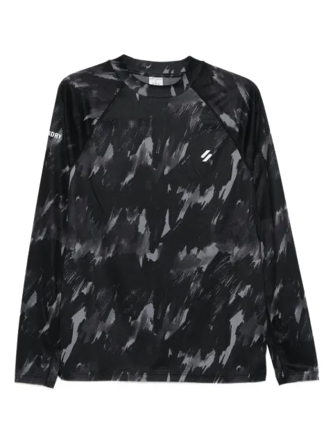 Superdry abstract-print raglan-sleeve T-shirt Black MS311339A7MJ