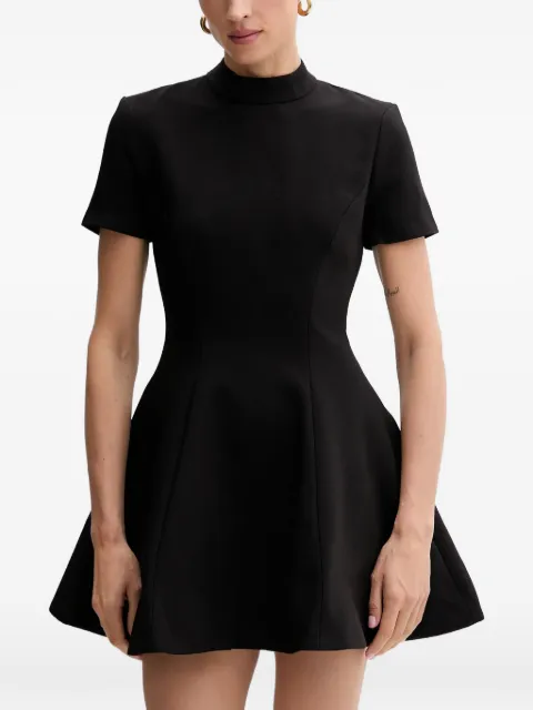 Bardot Zephyra short-sleeved flared mini dress Black 59907DB