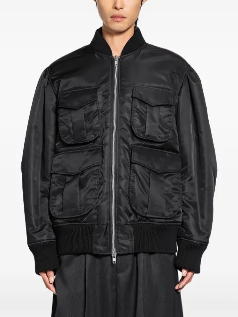 Simone Rocha multi pocket bomber jacket Black 6142D1002BOMBERSATINBLACK