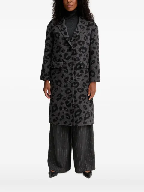 Silvian Heach leopard-print pocket coat Grey GPA25015CP