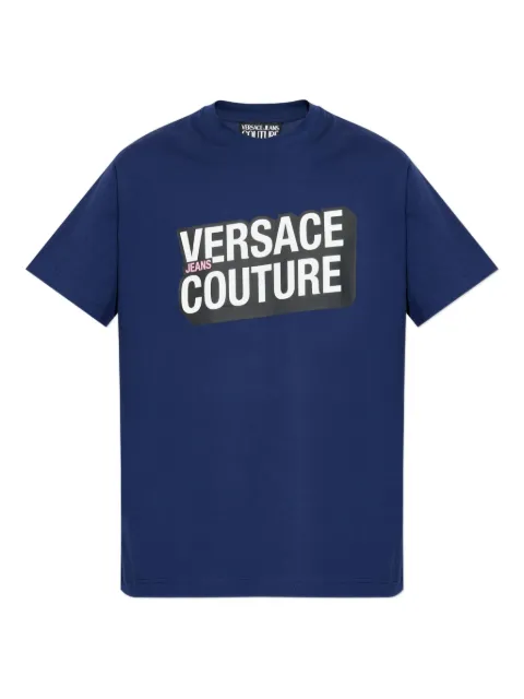 Versace Jeans Couture logo-print T-shirt Blue 79GAHP02CJ01P