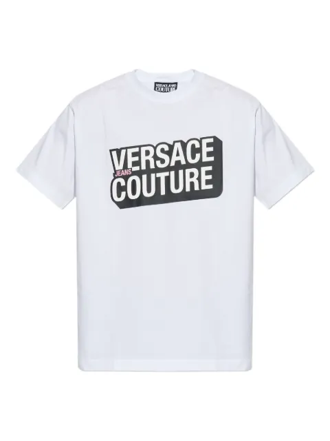Versace Jeans Couture logo-print T-shirt White 79GAHP02CJ01P