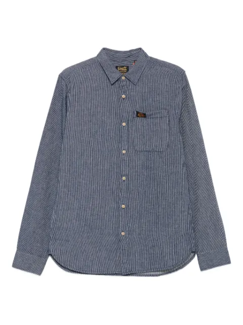 Superdry pinstripe chest-pocket shirt Blue M4010731A