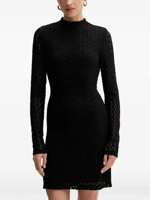Bardot high-neck textured mini dress Black 57152DB1