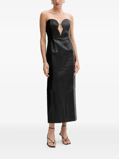 Bardot cut-out strapless midi dress Black 58730DB1