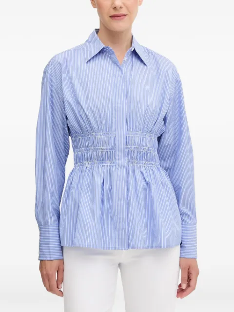 rag & bone Blythe striped shirred shirt Blue RA0B25FSMPO