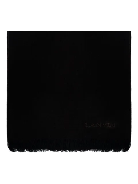 Lanvin logo-embroidered scarf Black 710003794