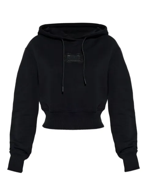Versace Jeans Couture logo-patch hoodie Black 79HAIC01CF00C