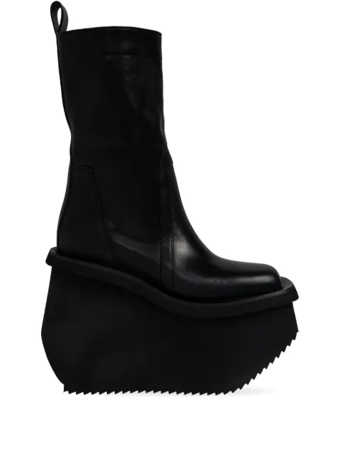 Rick Owens 140mm platform leather boots Black RO02E4824LOO