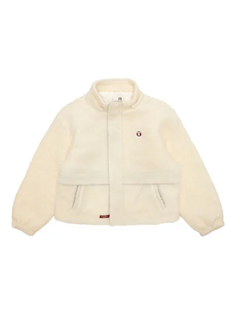 A BATHING APE® hooded embroidered jacket Neutrals AJK7761XAP