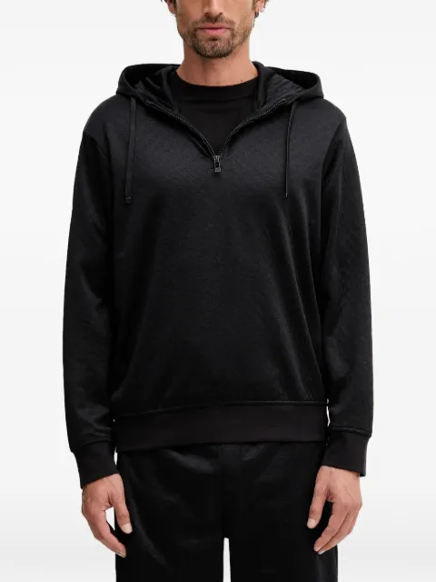 Armani Exchange patterned zipped hoodie Black XM001355AF16259