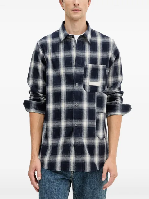 Armani Exchange check-pattern pocket shirt Blue XM001149AF16626