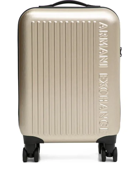 Armani Exchange embossed wheeled luggage Gold XW002233AF21472
