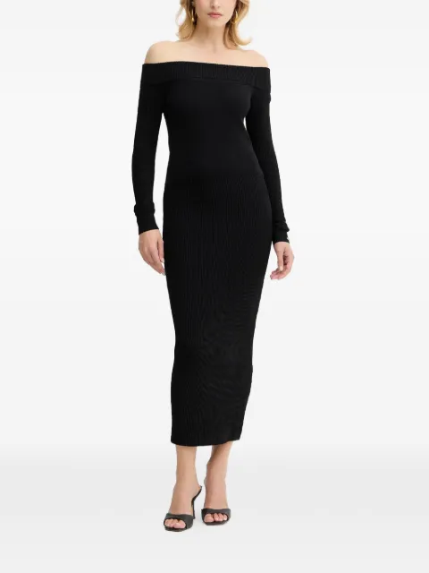 Armani Exchange off-shoulder long-sleeve midi dress Black XW001313AF10352