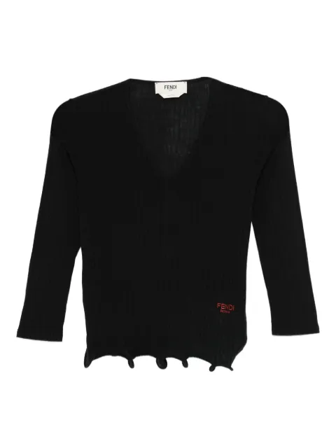 FENDI V-neck top Black FS9741AVFE
