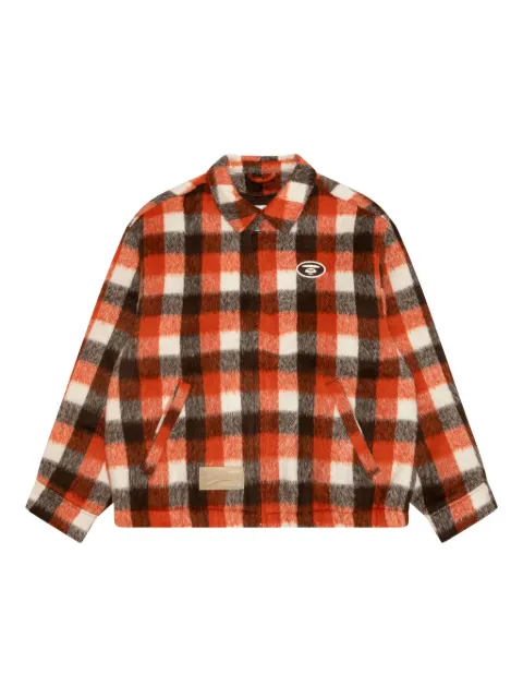 AAPE BY *A BATHING APE® check hooded jacket Orange AJK7743XXP