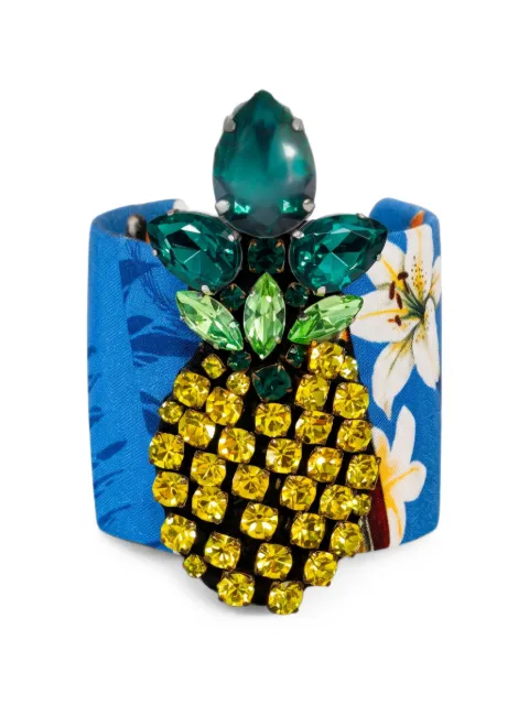 Stella Jean crystal-embellished pineapple cuff bracelet Blue J5726STESTEUNICA
