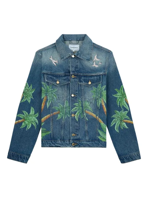 Casablanca palm tree-print denim jacket Blue MPF24JK310